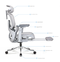 Chaise de bureau exécutive ergonomique haut de gamme en maille avec support lombaire, base chromée et fonctions réglables pour le bureau à domicile