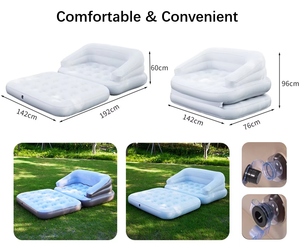 Canapé-<span class=keywords><strong>lit</strong></span> gonflable double floqué pliable - Product Image 2