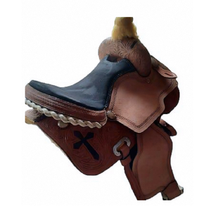 Silla de Montar Occidental Clásica de Cuero Buff con Motivos Decorativos Tallados a Mano, Diseño Tradicional y Resistente para Deportes Ecuestres - Product Image 5