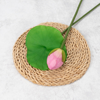 Fleur de lotus artificielle en soie style chinois pour bassin, décoration florale décorative pour mariage et salon, élément aquatique