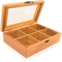 Boîte de rangement à thé en bois massif écologique peinte, coffre à thé en bois avec 8 compartiments