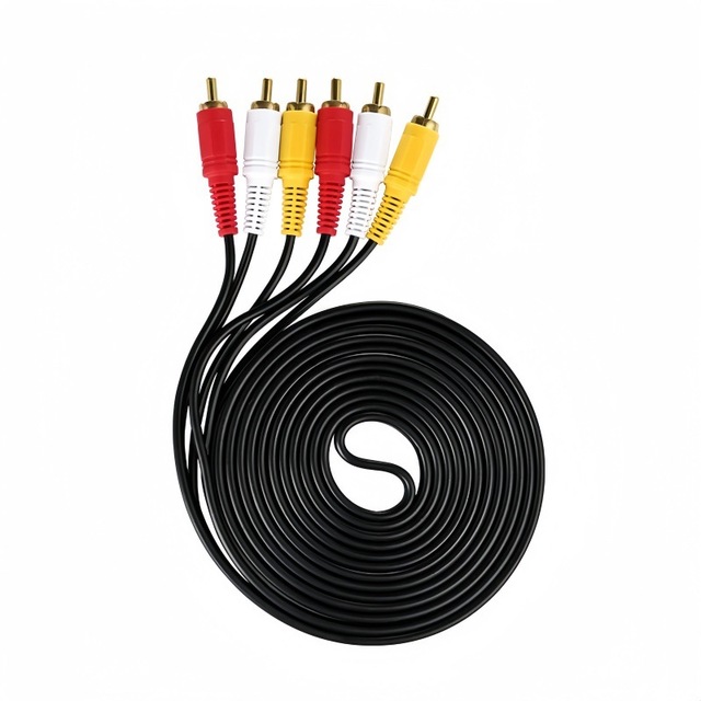 Factory Price 1.5m AV Cable Yellow Red White Plug RCA Cable 3 RCA Male to 3 RCA Male Audio Video Connector Cables for TV DVD