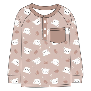 Usine en gros hauts pour enfants <span class=keywords><strong>sweat</strong></span>-shirt doux avec impression personnalisable sur le bouton à manches longues en tissu de soie de lait pour les garçons - Product Image 4