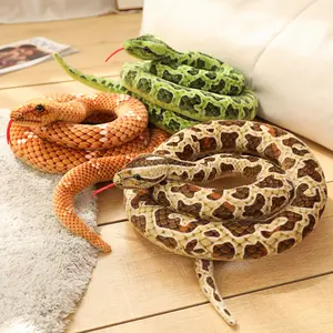 Ali-boba Hot Sale Creative Lifelike Snake Plush Toys Simulation Safari Animals Large Snake Stuffed Toys