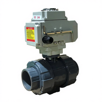 Vanne à boisseau sphérique à bride électrique PVC UPVC DN25-12\" Prise en charge de la personnalisation OEM pour l'eau Jinwei PDQF-03