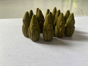 Encens en cône vert fait main, style chinois, aromathérapie religieuse, base en bambou, combustion longue durée, parfum naturel - Product Image 4
