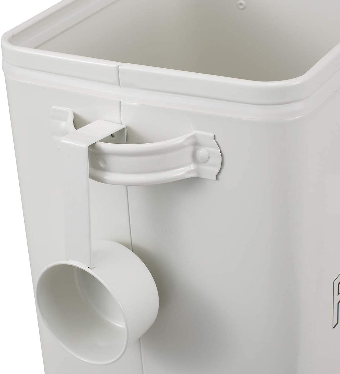 contenedor bin y la comida de perro de almacenamiento lata con la tapa con la manija | 4lbs Capacidad | Servir cuchara incluido