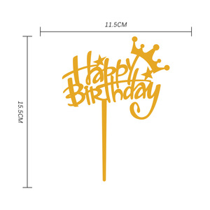 Decorazione di torta di cottura all'ingrosso personalizzata in fabbrica <span class=keywords><strong>a</strong></span> buon mercato molti Design acrilico Topper torta di buon compleanno - Product Image 6