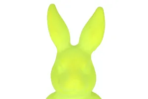 Wholesaler Customized Color Yellow Easter Flocking Rabbit 12inch Flocking Bunny Easter Moss Plush Bunny For Easter Decoration