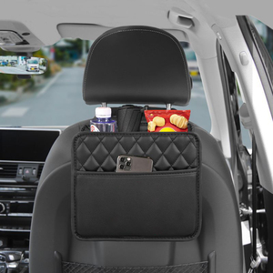 Deri Araba Koltuğu Arkası Düzenleyici, Çocuk Seyahati için Çok Cepli Asılı Saklama Çantası, BMW Toyota Honda'ya Uyumlu - Product Image 5