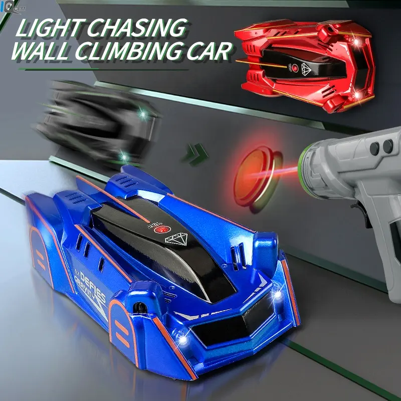 Light chasing wall climbing car Children's remote control infrared laser tracking car Wall absorbing car Boys' toy racing