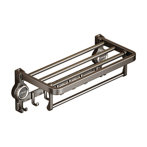 Blue Vine Suction Cup Folding Towel Rack 4 Bars Wall Mounted No Drill Bathroom Storage Rack Foldable Towel Holder - Product Image 5