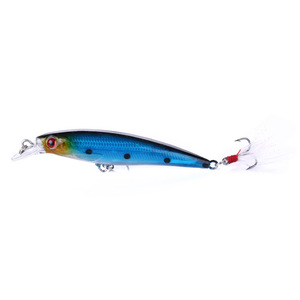 Bán Buôn 10 Màu 9Cm 8 Gam Uốn Cong Minnow Lure Cứng Minnow Cá Lure Bait Với Bạc Màu Nickel Rắc Rối Hooks - Product Image 5