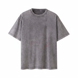 Camisetas con gráfico Vintage de gran tamaño para hombre, ropa de calle de secado rápido de algodón lavado ácido de peso pesado 2025, ropa de punto de talla grande - Product Image 1