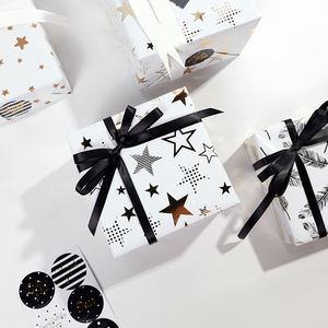 <b>Birthday</b> Disposable Coated Silicone Virgin Hot Stamping Gift <b>Wrapping</b> <b>Paper</b> 43x300cm 4 Rolls Set - Product Image 4