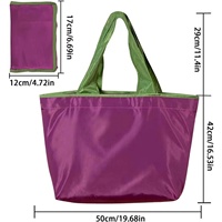Sacs fourre-tout pliables en nylon ripstop et polyester de haute qualité, personnalisables, avec bandoulière et poignées en ruban/corde, réutilisables