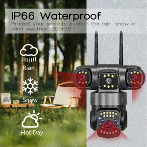 กล้องวงจรปิดอัจฉริยะ V380 <span class=keywords><strong>WiFi</strong></span> กล้องรักษาความปลอดภัยแบบ PTZ เลนส์สามตัว กล้อง <span class=keywords><strong>WiFi</strong></span> ภายนอกอาคาร กันน้ำ สำหรับบ้านและสวน - Product Image 2
