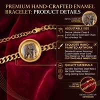 Bracelet porte-bonheur éléphant, symbole de sagesse |   Conception de coffre pour les voyages |   Eternal Halo Vente en gros d'acier inoxydable plaqué or