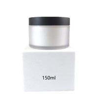 Pot en plastique personnalisé en stock, 100 ml, bouteille PET à paroi épaisse à large ouverture, pot à crème 50 g, couvercle noir givré, bouteille à crème double couche