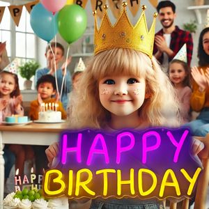 Happy Birthday Neon LED Dimmable USB Powered Ambient <b>Light</b> Store <b>Window</b> Decoration <b>Light</b> Street Indicator <b>Light</b> Landscape <b>Light</b> - Product Image 4