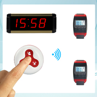Buscapersonas Restaurante Reloj de pulsera inalámbrico buscapersonas Botón de llamada Zumbador Reloj Servicio Beeper Receptor de alimentos Sistema de llamadas de camarero