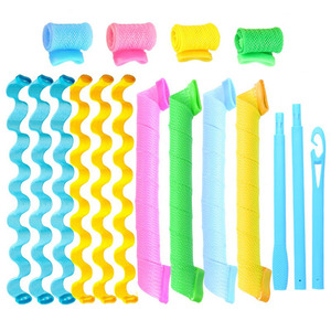 Rizadores de Cabello sin Calor Personalizados al por Mayor, Juego de Rodillos para Cabello DIY en Espiral y Ondulados, Rodillos Mágicos de Múltiples Tamaños con Ganchos de Estilizado - Product Image 1