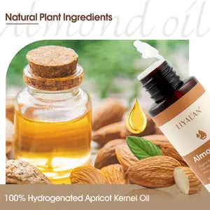 Óleo de amêndoa natural 100% puro óleo de massagem para pele e cabelo, venda no atacado