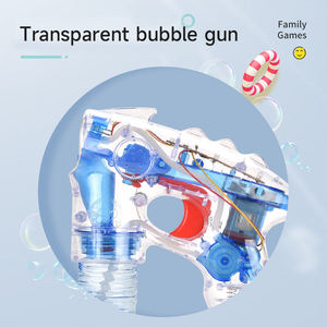 Pistola de Burbujas Transparente con Funcionamiento a Batería para Exteriores, Pistola de Burbujas Automática para Niños con Botella de Solución - Product Image 5