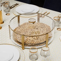 Plateau rond en acrylique transparent pour Matzah, fournitures pour les fêtes juives, boîte à pain sans levain pour la Pâque
