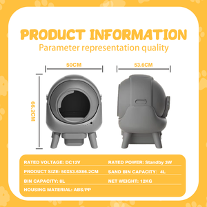 Nouveau Bac à Litière Automatique pour Chat Tendance 50L Sécurité Anti-Pincement Toilettes Intelligentes Autonettoyantes pour Chats - Product Image 2