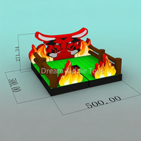 Matelas gonflable en PVC robuste à thème flamme 3D, type taureau mécanique, prix usine, pour la location événementielle