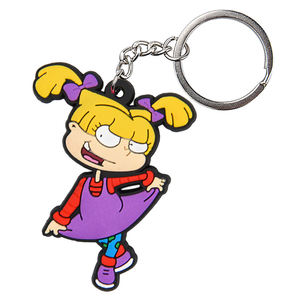 Customized Rubber Keyrings Silicone <strong>Rugrats</strong> in Paris Anime Keychain Fun Cartoon Key Holder Fit Kids Schoolbag Decor