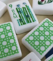 Tuiles de Mahjong Américaines en Gros, Expédition Rapide, Acrylique Gravé Personnalisé, Blanc Luxe, Ensemble de Voyage du Dimanche, Divertissement