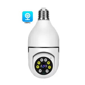Vendita calda V380-Pro lampadina HD per furto spaventoso per bambini in tempo reale con registrazione per bambini al coperto a 360 gradi Panorama per la sicurezza domestica telecamera cctv