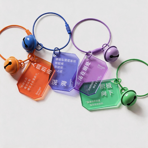 Porte-clés en acrylique translucide coloré personnalisé en gros avec lettres imprimées UV, texte de citation en vrac, anneau porte-clés OEM ODM - Product Image 4