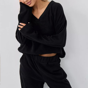 Personalizado Invierno Cálido <span class=keywords><strong>Mujer</strong></span> <span class=keywords><strong>Polar</strong></span> Fleece Pijamas Manga Larga Femme Grueso Felpa Fleece Pijamas 2 piezas <span class=keywords><strong>Polar</strong></span> Pijamas de <span class=keywords><strong>mujer</strong></span> - Product Image 6