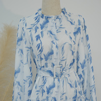 Liquidation vendre haute qualité en mousseline de soie imprimé robe florale en mousseline de soie femmes Abaya musulman longue robe grande taille femmes robes Abaya