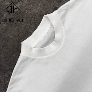 Benutzer definierte 100% Baumwolle T-Shirt High Mock Neck Kragen Dickes T-Shirt Übergroße Heavyweight Plain Blank Schwarzes T-Shirt für Männer