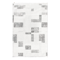 Tapis tissé Selvi Anthracite en velours à poils ras, motif géométrique, adapté aux animaux domestiques, lavable, en polyester, antidérapant, fabrication turque, vente en gros, taille personnalisée, OEM