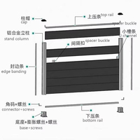 Paneles de Cerca Modulares de Aluminio, Listones Horizontales, Duraderos, Resistentes a los Rayos UV, Ecológicos, para Privacidad en Exteriores, Jardín y Patio