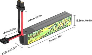 Betafpv LAVA II 2S/3S/4S 580/680mAh 7.6V 95C lihv JST-XH2.54 XT30แบตเตอรี่สำหรับโดรนแบบไม่มีแปรงถ่าน - Product Image 3
