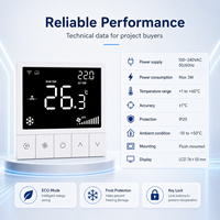 Termostato Inteligente Programable OEM de 2 Vías y 220 VCA con Válvula de Encendido/Apagado, Controlador de Temperatura Wifi con Sensor Externo