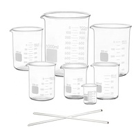 Tasses à mesurer graduées en verre borosilicate 3.3 de 600 ml avec bec verseur pour liquides de cuisine et de laboratoire