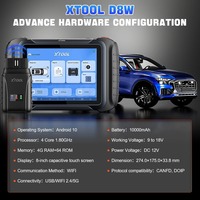 XTOOL D8W Scanner OBD2 WiFi DOIP CAN FD Outil de diagnostic automobile complet avec codage ECU, programmation de clés, 38+ fonctions de réinitialisation, test actif