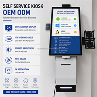 Kiosco de autoservicio de 22 pulgadas para recogida de huellas dactilares, terminal de consulta de información con pago sin contacto y tarjeta NFC