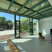 Véranda préfabriquée en aluminium à toit plat, cadre thermolaqué, pour jardin, solaire 4 saisons, idéale pour villa, cour extérieure