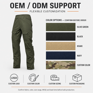 Wholesale Custom Ripstop Tactical Cargo Pants Men, <strong>Waterproof</strong> Breathable 65/35 Poly Cotton Combat <strong>Trousers</strong> with Knee Pads, OEM - Product Image 6