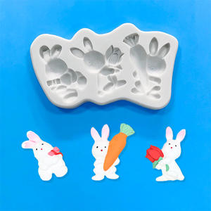 Nuevo Molde de Silicona de Conejo de Dibujos Animados para Resina Hecha a Mano, DIY, Gel de Cristal para Pasteles, Azúcar, Yeso, Bolsa Desechable para Empacar - Product Image 3