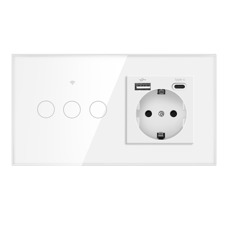 157wifi three-open German A C glass white