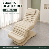 Fauteuil de beauté électrique avec appui-tête rembourré et coussin profilé pour spa, salon, soins de la peau, traitement des cils, OEM ODM personnalisé